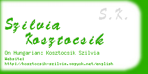 szilvia kosztocsik business card